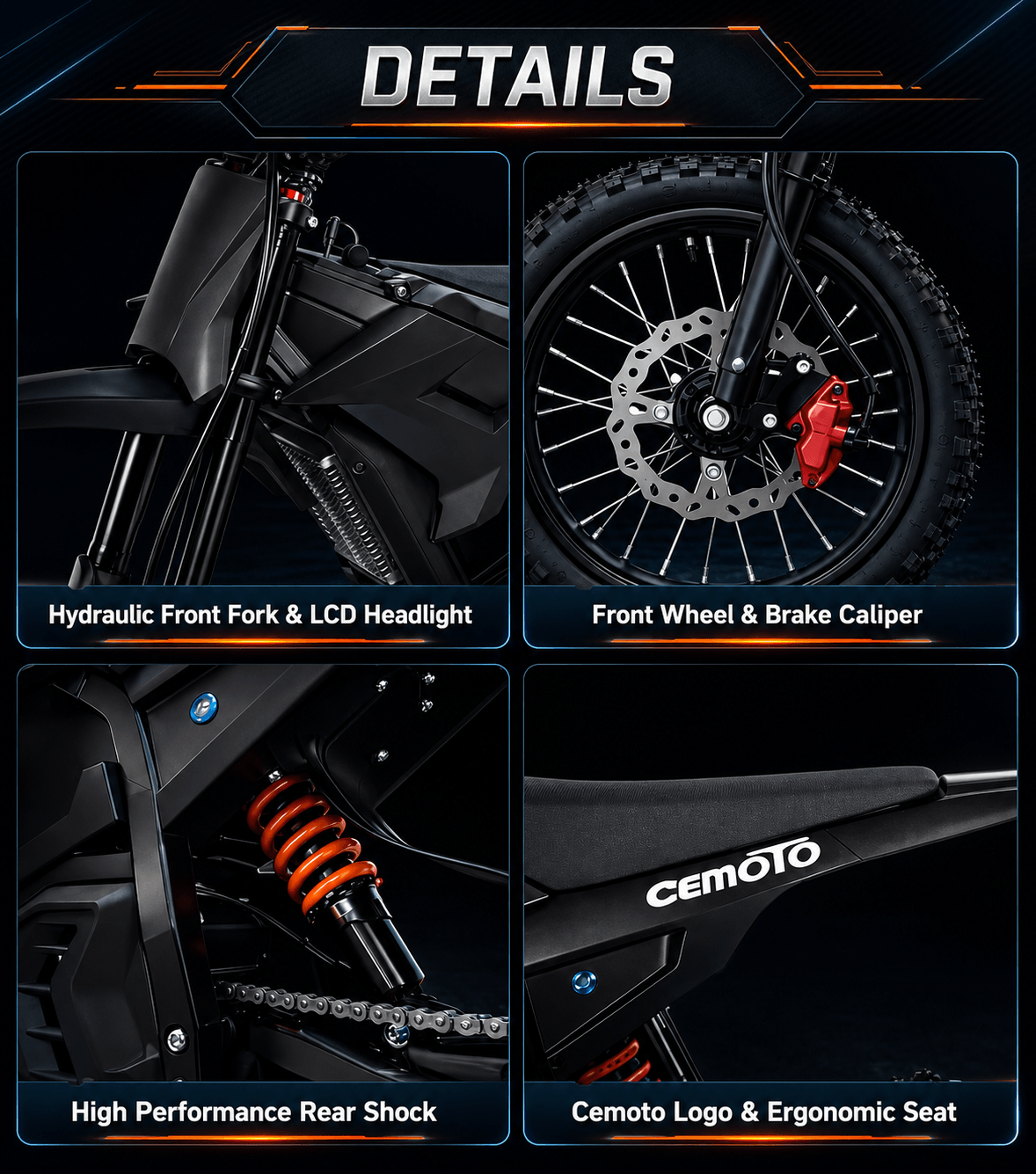 CEMOTO D03 Beast High-Performance Off-Road Electric Dirt Bike For Teens & Adults cemoto