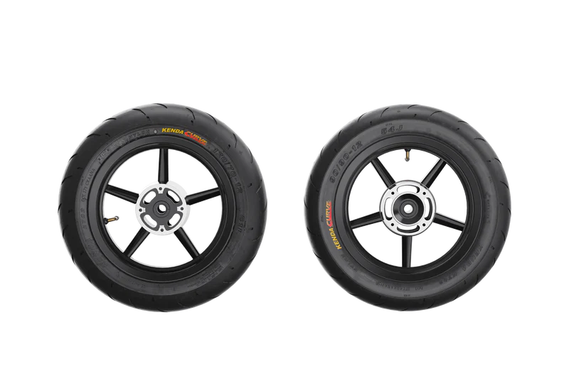 D Series electric dirt bike street tire set, 14-inch front and 12-inch rear wheels