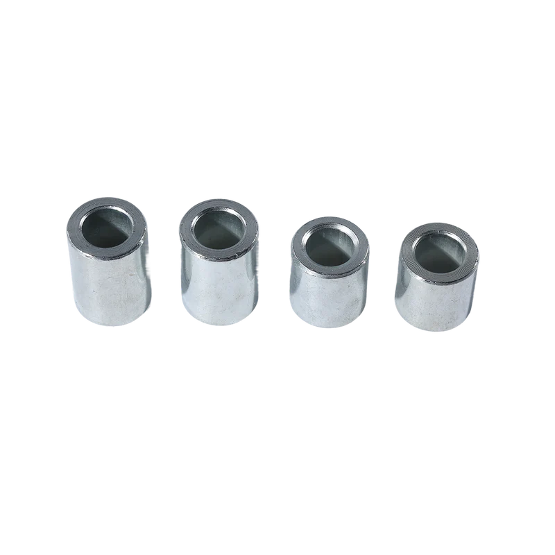 Silver front and rear axle sleeve set, four precision-machined metal spacers for electric dirt bikes