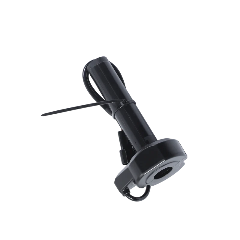 Black D03 twist throttle for electric dirt bike, ergonomic grip with cable tie